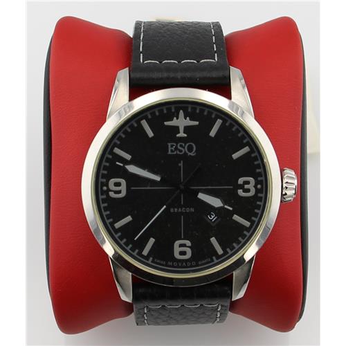 ESQ BLK FACE, LEATHER BAND 07301392