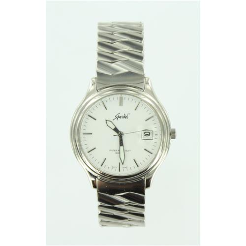 Men's White Dial Twist-O-Flex Quartz WW00579N