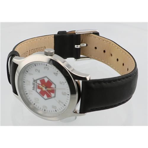 Black Leather Watch WW00618N